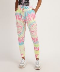 Calca-de-Moletom-Feminina-Estampada-Tie-Dye-com-Cordao-Cintura-Alta-Rosa-9953587-Rosa_1