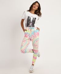 Calca-de-Moletom-Feminina-Estampada-Tie-Dye-com-Cordao-Cintura-Alta-Rosa-9953587-Rosa_3