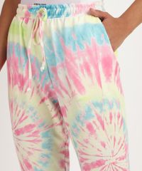 Calca-de-Moletom-Feminina-Estampada-Tie-Dye-com-Cordao-Cintura-Alta-Rosa-9953587-Rosa_4