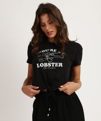 Blusa-Feminina--You-re-My-Lobster--com-No-Manga-Curta-Decote-Redondo-Preta-9957154-Preto_1