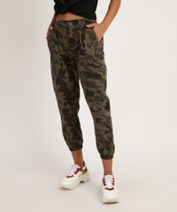 Calca-de-Sarja-Feminina-Jogger-Cintura-Super-Alta-Estampada-Camuflada--Verde-Militar-9949356-Verde_Militar_1
