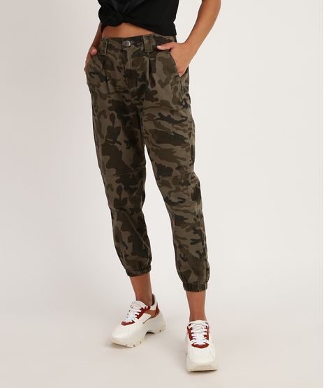 Calca-de-Sarja-Feminina-Jogger-Cintura-Super-Alta-Estampada-Camuflada--Verde-Militar-9949356-Verde_Militar_1