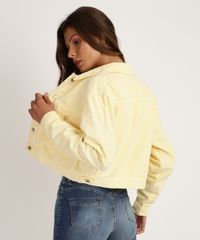 Jaqueta-Jeans-Feminina-Cropped-com-Bolsos-Amarela-9951757-Amarelo_2