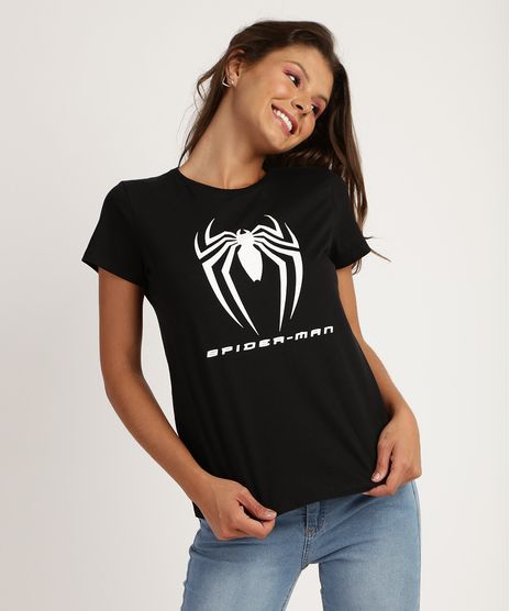 Blusa-Feminina-Homem-Aranha-Manga-Curta-Decote-Redondo-Preta-9953757-Preto_1