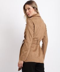 Casaco-Trench-Coat-Suede-Feminino-Transpassado-com-Faixa-para-Amarrar-Marrom-9818020-Marrom_2