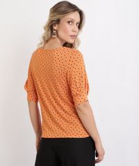 Blusa-Feminina-Estampada-de-Poa-Manga-Bufante-Decote-Redondo--Laranja-9943240-Laranja_2