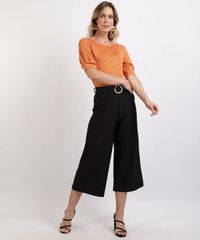 Blusa-Feminina-Estampada-de-Poa-Manga-Bufante-Decote-Redondo--Laranja-9943240-Laranja_3