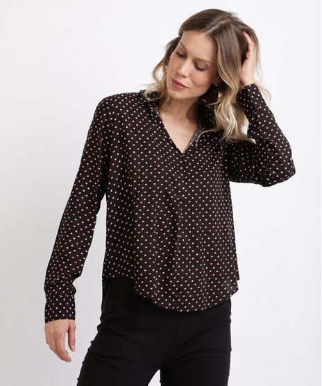 Blusa-Feminina-Ampla-Estampada-Coracao-Geometrico-com-Botoes-Manga-Longa-Gola-Esporte-Preta-9943898-Preto_1