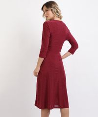 Vestido-Feminino-Midi-Estampa-de-Poa-Manga-7-8-Decote-em-V-Vermelho-Escuro-9946782-Vermelho_Escuro_2