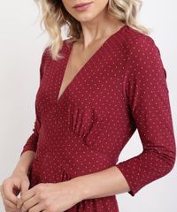 Vestido-Feminino-Midi-Estampa-de-Poa-Manga-7-8-Decote-em-V-Vermelho-Escuro-9946782-Vermelho_Escuro_4