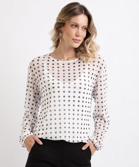 Blusa-Feminina-Estampa-de-Poa-Manga-Longa-Decote-Redondo-Off-White-9949738-Off_White_1