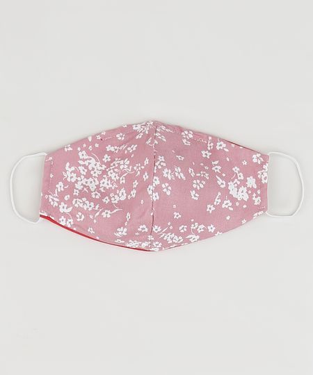Mascara-de-Tecido-Reutilizavel-para-Protecao-Individual-Infantil-Estampado-Floral-Rosa-9952458-Rosa_1