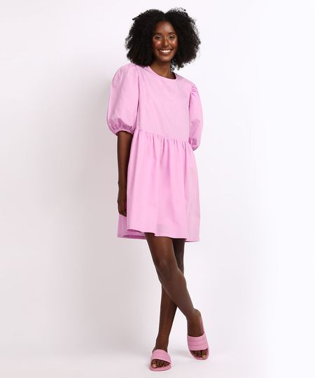 Vestido-Feminino-Mindset-Curto-com-Recorte-Manga-Bufante-Rosa-Claro-9958199-Rosa_Claro_1