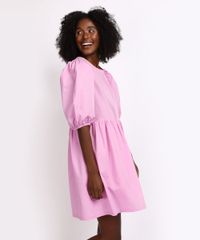 Vestido-Feminino-Mindset-Curto-com-Recorte-Manga-Bufante-Rosa-Claro-9958199-Rosa_Claro_4