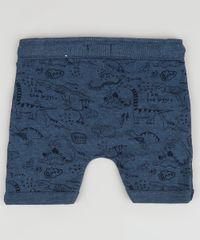 Bermuda-de-Moletom-Infantil-Estampada-de-Dinossauros-com-Bolsos-Azul-Escuro-9952246-Azul_Escuro_2