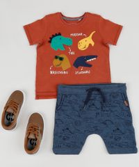 Bermuda-de-Moletom-Infantil-Estampada-de-Dinossauros-com-Bolsos-Azul-Escuro-9952246-Azul_Escuro_3