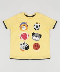 Camiseta-Infantil-Bichinhos-Manga-Curta-Gola-Careca-Amarela-9954956-Amarelo_1