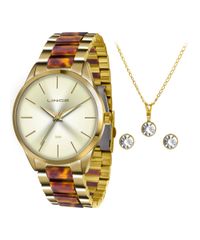 Kit-de-Relogio-Analogico-Lince-Feminino---Colar---Par-de-Brincos---LRT4381L-KU97C1NK-Dourado-9246110-Dourado_1