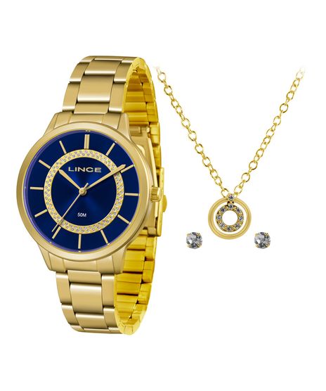 Kit-de-Relogio-Analogico-Lince-Feminino---Colar---Par-de-Brincos---LRGJ077L-KV31D1KX-Dourado-9400756-Dourado_1