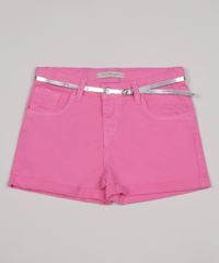 Short-Color-Infantil-Barra-dobrada-com-Cinto-Metalizado--Rosa-9957899-Rosa_1