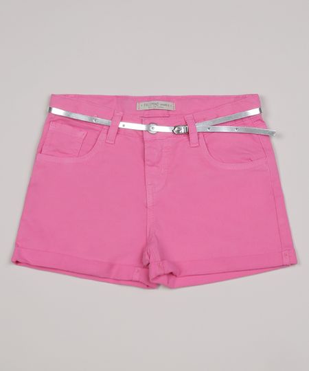 Short-Color-Infantil-Barra-dobrada-com-Cinto-Metalizado--Rosa-9957899-Rosa_1