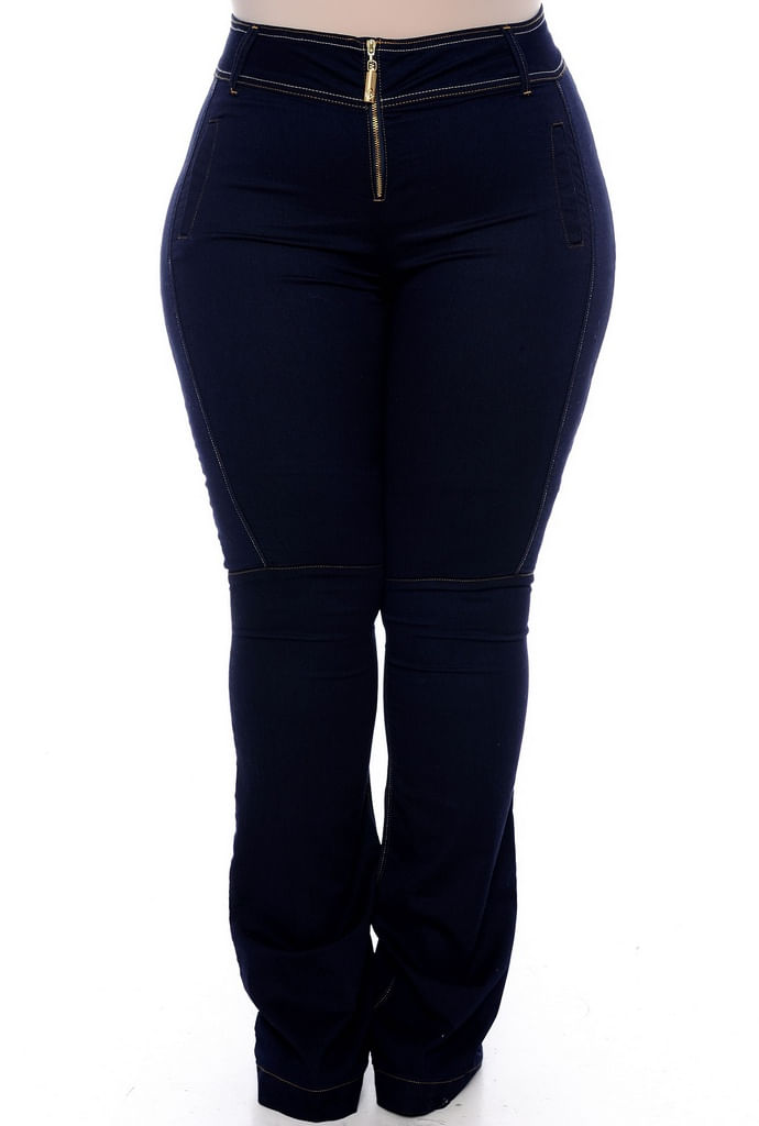 calça jeans feminina flare plus size