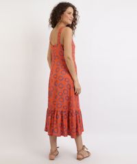 Vestido-Feminino-Midi-Estampado-de-Argolas-com-babado-Alca-Media-Decote-Reto-Laranja-9953118-Laranja_2