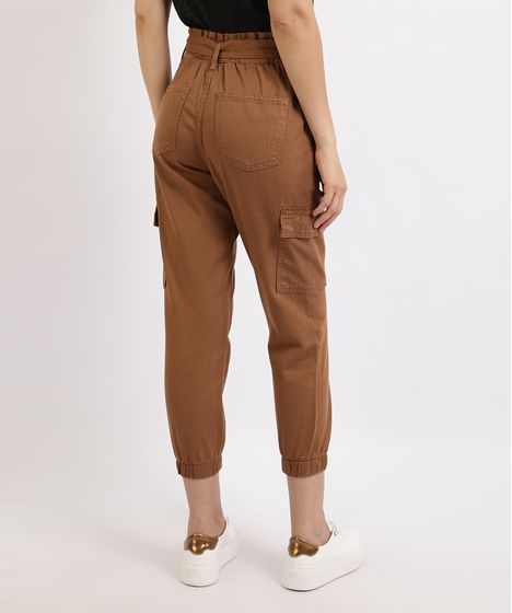 calça jogger feminina marrom