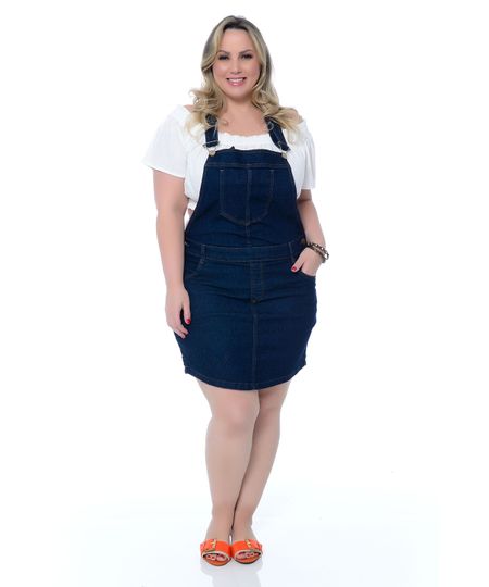 jardineira para gestante plus size