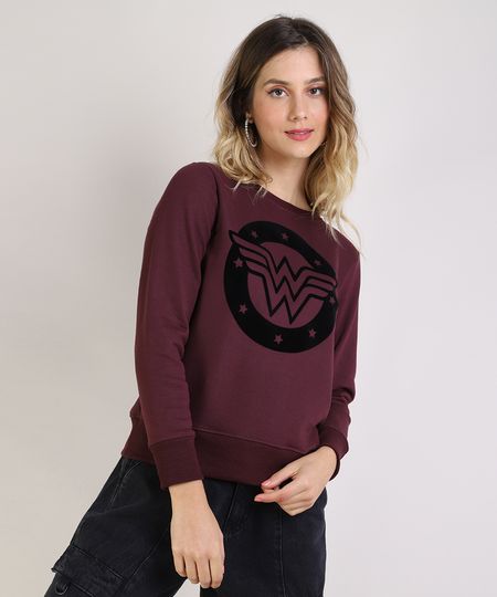Blusao-de-Moletom-Felpado-Feminino-Mulher-Maravilha-Vinho-9952264-Vinho_1
