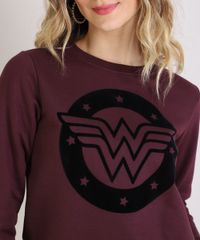Blusao-de-Moletom-Felpado-Feminino-Mulher-Maravilha-Vinho-9952264-Vinho_4