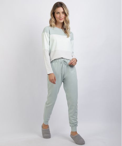 Pijama-de-Moletom-Feminino-com-Recortes-Manga-Longa-Azul-Claro-9953268-Azul_Claro_1