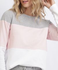Pijama-de-Moletom-Feminino-com-Recortes-Manga-Longa-Cinza-Mescla-9953268-Cinza_Mescla_4