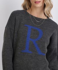 Sueter-de-Trico-Feminino-Harry-Potter-Corvinal-Decote-Redondo-Cinza-Mescla-Escuro-9955602-Cinza_Mescla_Escuro_4