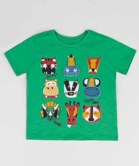 Camiseta-Infantil-com-Estampa-Interativa-de-Bichos-Manga-Curta-Gola-Careca-Verde-9449989-Verde_1