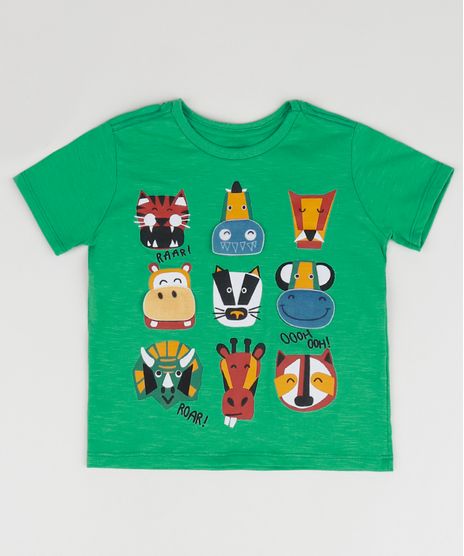 Camiseta-Infantil-com-Estampa-Interativa-de-Bichos-Manga-Curta-Gola-Careca-Verde-9449989-Verde_1