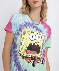 Blusa-Feminina-Bob-Esponja-Estampada-Tie-Dye-Manga-Curta-Multicor-9953769-Multicor_4