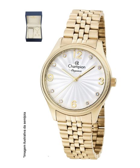 Kit-de-Relogio-Analogico-Champion-Feminino--Colar---Brinco---CN25789B-Dourado-9890041-Dourado_1