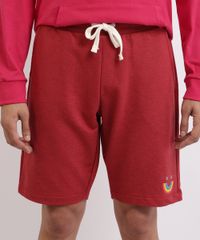Bermuda-de-Moletom-Masculina-Sorriso-de-Arco-Iris--Vermelho-9958581-Vermelho_1