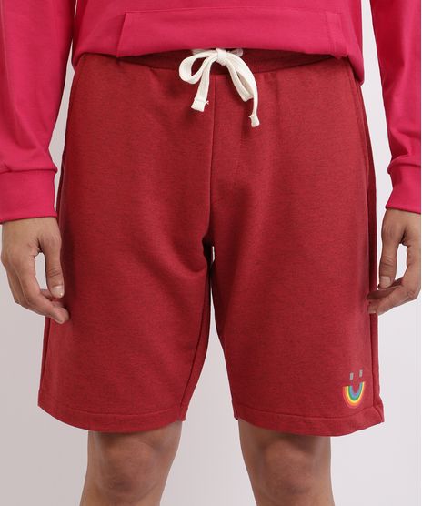 Bermuda-de-Moletom-Masculina-Sorriso-de-Arco-Iris--Vermelho-9958581-Vermelho_1