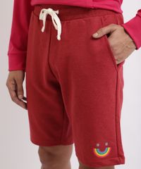 Bermuda-de-Moletom-Masculina-Sorriso-de-Arco-Iris--Vermelho-9958581-Vermelho_4
