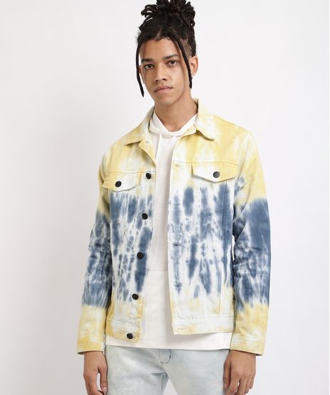 Jaqueta-de-Sarja-Masculina-Estampada-Tie-Dye-com-bolsos--Multicor-9958778-Multicor_1