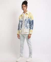 Jaqueta-de-Sarja-Masculina-Estampada-Tie-Dye-com-bolsos--Multicor-9958778-Multicor_3