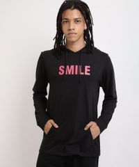 Camiseta-Masculina--Smile--Manga-Longa-Gola-com-Capuz-Preto-9959846-Preto_1