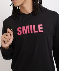 Camiseta-Masculina--Smile--Manga-Longa-Gola-com-Capuz-Preto-9959846-Preto_4