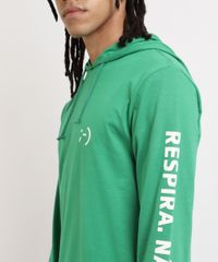Camiseta-Masculina--Respira-Nao-Pira--com-Bolso-e-Capuz-Manga-Longa-Verde-9959849-Verde_4