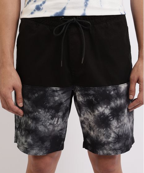 Bermuda-Masculina-Reta-Estampada-Tie-Dye-com-Cordao-Preto-9958928-Preto_1