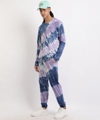 Calca-de-Moletom-Masculina-Jogger-Estampada-Tie-Dye-Com-Bolsos-Azul-9958645-Azul_3