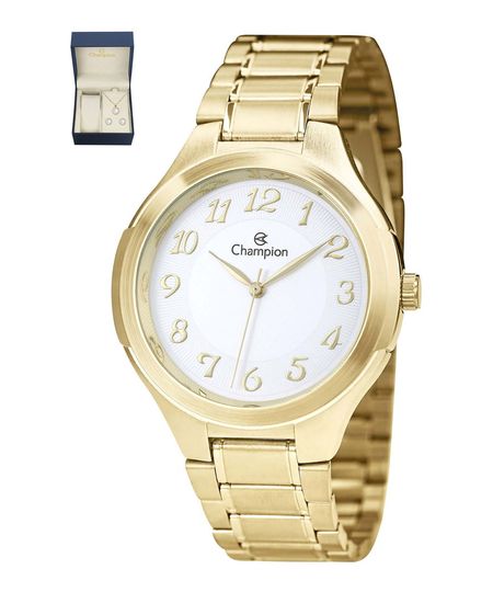 Kit-de-Relogio-Analogico-Champion-Feminino---Colar---Brinco---CN20140W-JSL016-Dourado-8649876-Dourado_1