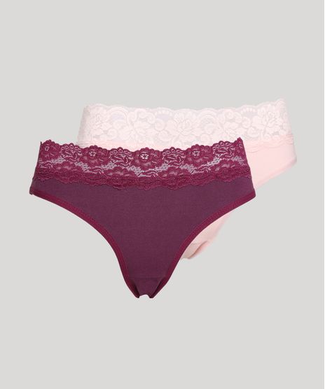 Kit-de-2-Calcinhas-Biquini-em-Malha-com-Renda-Multicor-9956913-Multicor_1